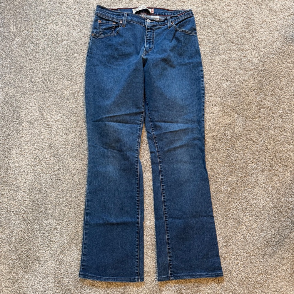 Levis 550 Classic Relaxed Boot Cut Jeans Medium Wash Blue Denim 12L 33x31.5